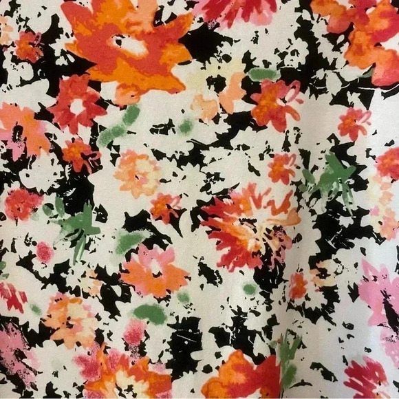 J. Jill Flower T-Shirt Dress Small Wearever Collection Short Sleeve Orange Boho - Picture 10 of 10